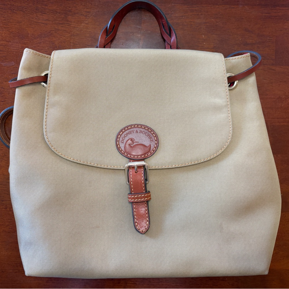 Dooney & Bourke Tan Leather Trim Backpack